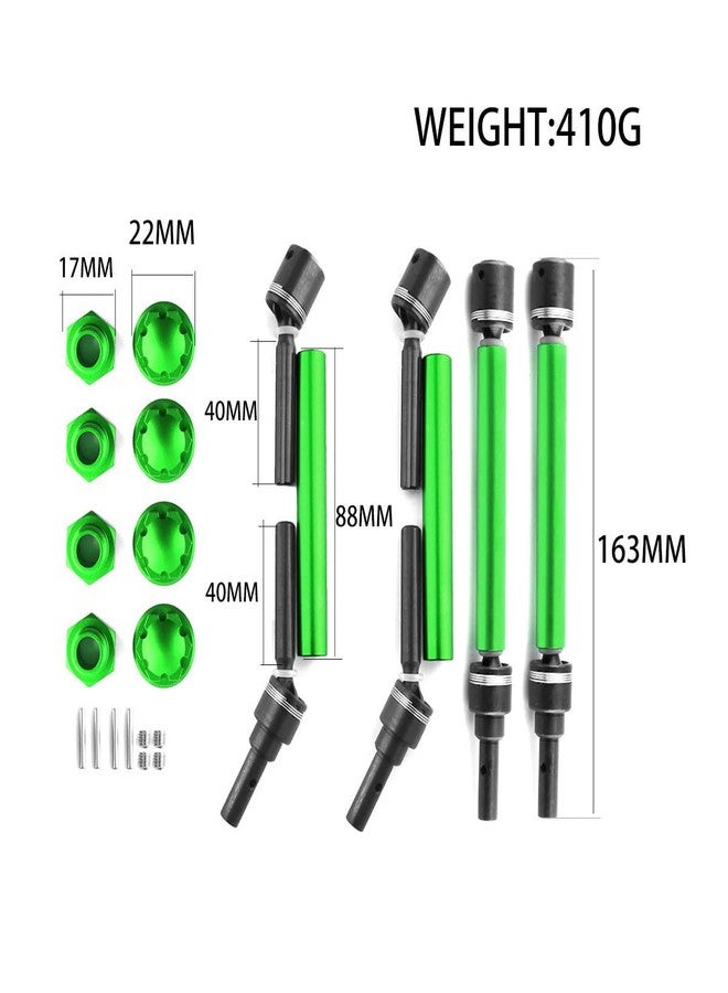 UURCSKY Extended CVD Drive Shaft Upgrades Parts for 1/10 WideMaxx MAXX 2.0 V2 89076-4 RC Car,Replace # 8996X 4pcs/Set (Green) - Image 2